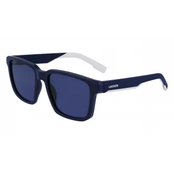 Lacoste L999S-401 miesten aurinkolasit - havanna-asetaattikehykset, siniset polykarbonaattilinssit, UV400-suoja