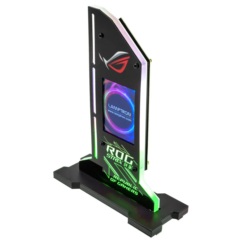 Lamptron pystysuuntainen GPU-teline näytöllä - musta
