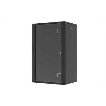 LANVIEW Quick Assembly Flat Pack 19 – 19 tuuman seinäkotelo (6U, 600x450x320mm, turvalasilasiovi, musta)