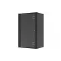 LANVIEW Quick Assembly Flat Pack 19 – 19 tuuman seinäkotelo (6U, 600x450x320mm, turvalasilasiovi, musta)