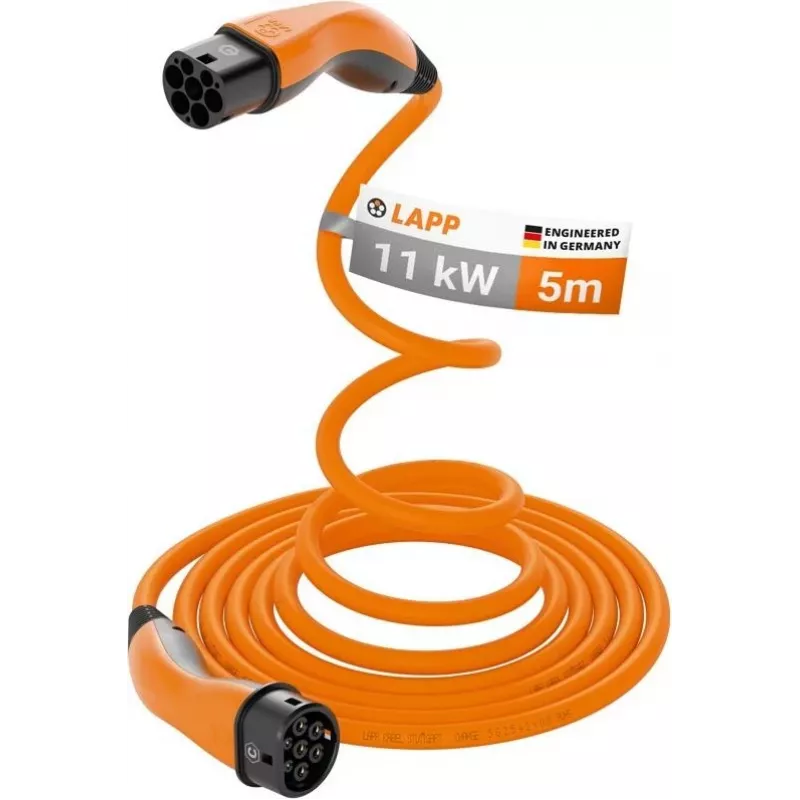 LAPP MOBILITY HELIX® Type 2 EV-latauskaapeli 11 kW 5 m oranssi 61796
