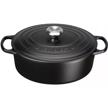 Le Creuset Signature Oval Roaster 31 cm Black Emailschwarz valurauta (4.7L)