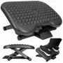LEAN säädettävä ergonominen jalkatuki toimistoon 3-asentoisilla hierontanystyröillä, musta