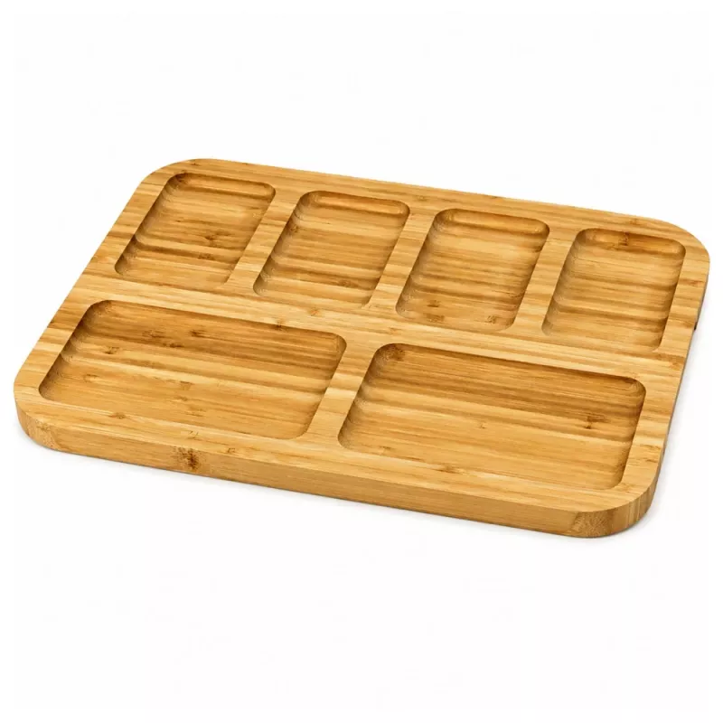 LEAN bambuinen tarjoilulauta lokeroilla 36 x 28 cm