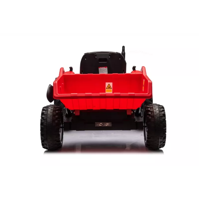 LEAN CARS 24V akkutraktori HC-306 punainen perävaunulla