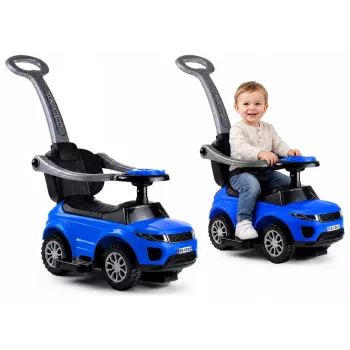 LEAN CARS 614W lasten työnnettävä auto työntökahvalla ja vanhemman ohjausaisalla - sininen