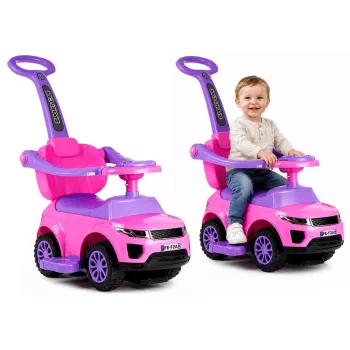 LEAN CARS 614W lasten työnnettävä ajoneuvo vanhemman työntöaisalla - pinkki