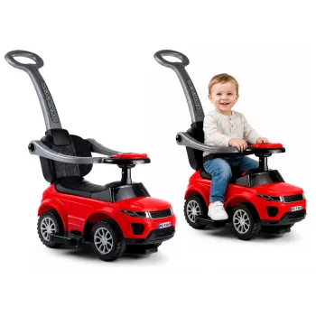 LEAN CARS 614W lasten työnnettävä auto työntökahvalla - punainen