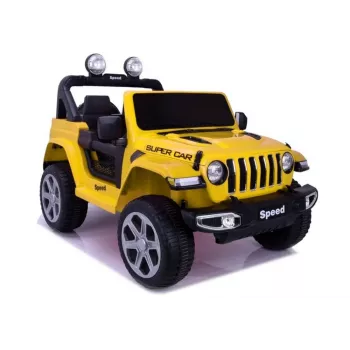 LEAN CARS Akkuajoneuvo FT-938 keltainen maalattu 4x4