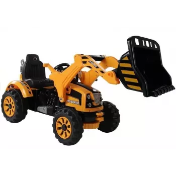 LEAN CARS sähköinen istuttava traktori kauhakaivinkoneella oranssi