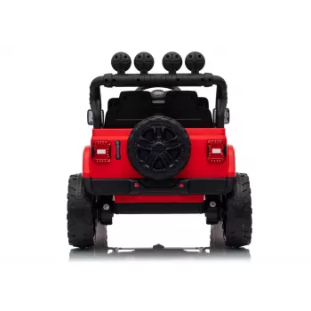 LEAN CARS Jeep Rubicon DK-JWR558 24V punainen akkukäyttöinen ajoneuvo