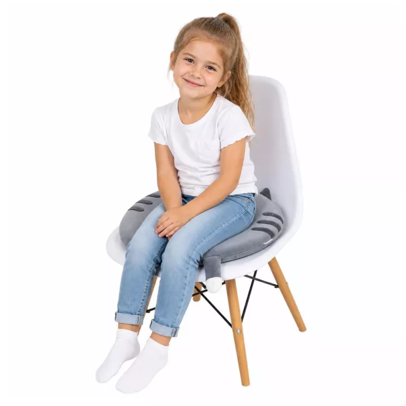 LEAN pyöreä pehmustettu tuolityyny kissa harmaa pehmeä istuin 40 cm