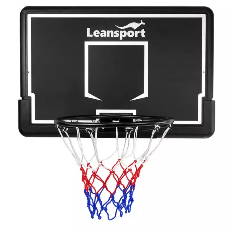 LEAN SPORT 30566 koripalloteline ja tausta - 90cm polykarbonaattilevy, seinäasennus, musta/punainen