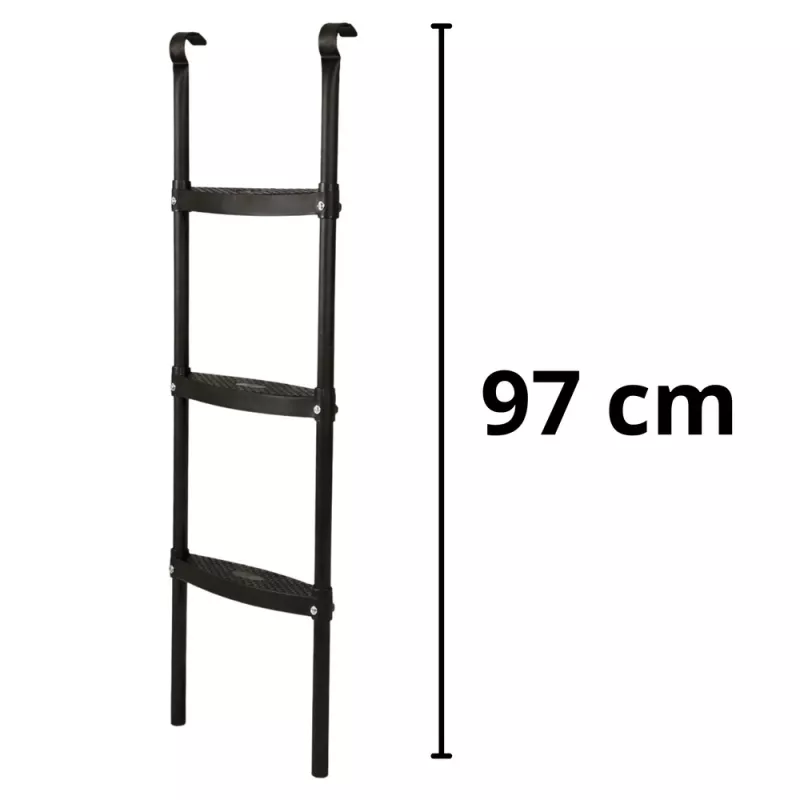 LEAN SPORT BEST 97 cm trampoliinitikkaat – 2 askelmaa, liukumaton, teräs, yleismallinen, musta