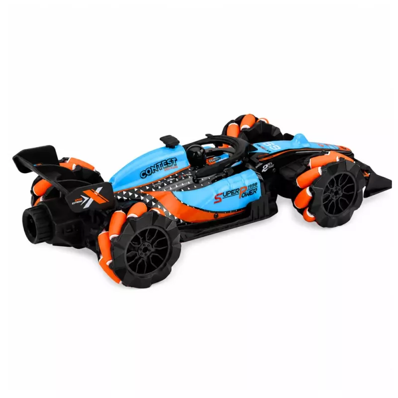 LEAN TOYS 1:14 4WD kauko-ohjattava stunt-auto 360° pyörityksellä ja LED-valoilla