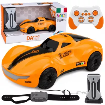 LEAN TOYS 1:16 2,4 GHz 4WD RC drift-auto savuefektillä, LED-valoilla ja äänellä, oranssi