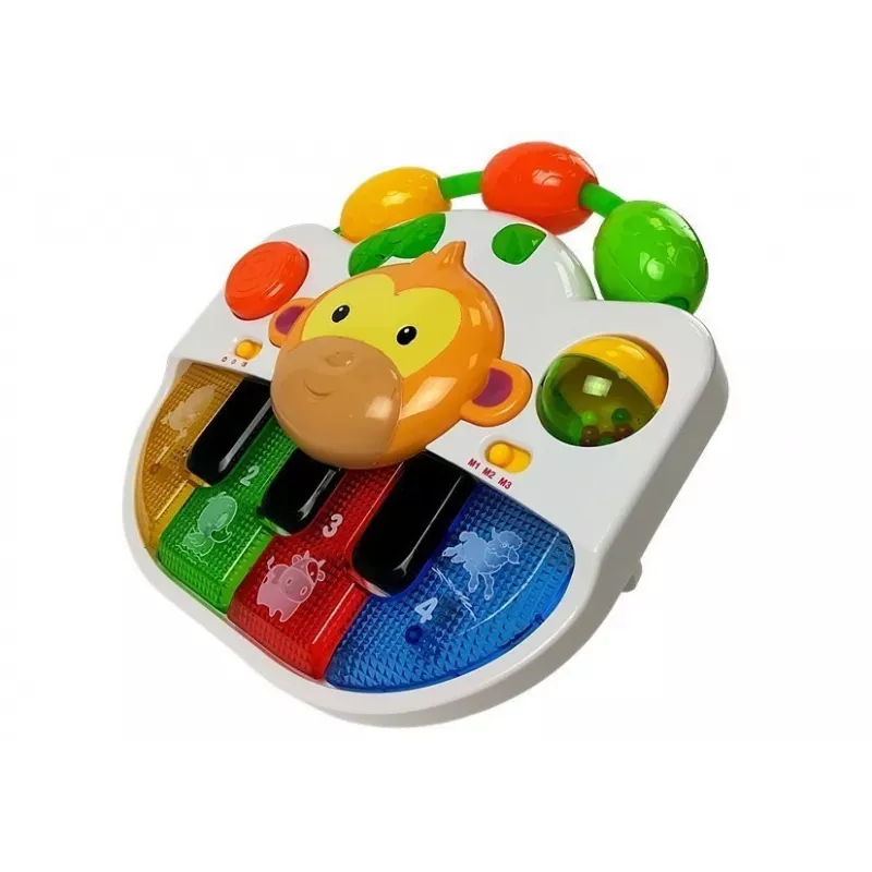 LEAN TOYS Piano apinalla vauvalle - ääni ja valo
