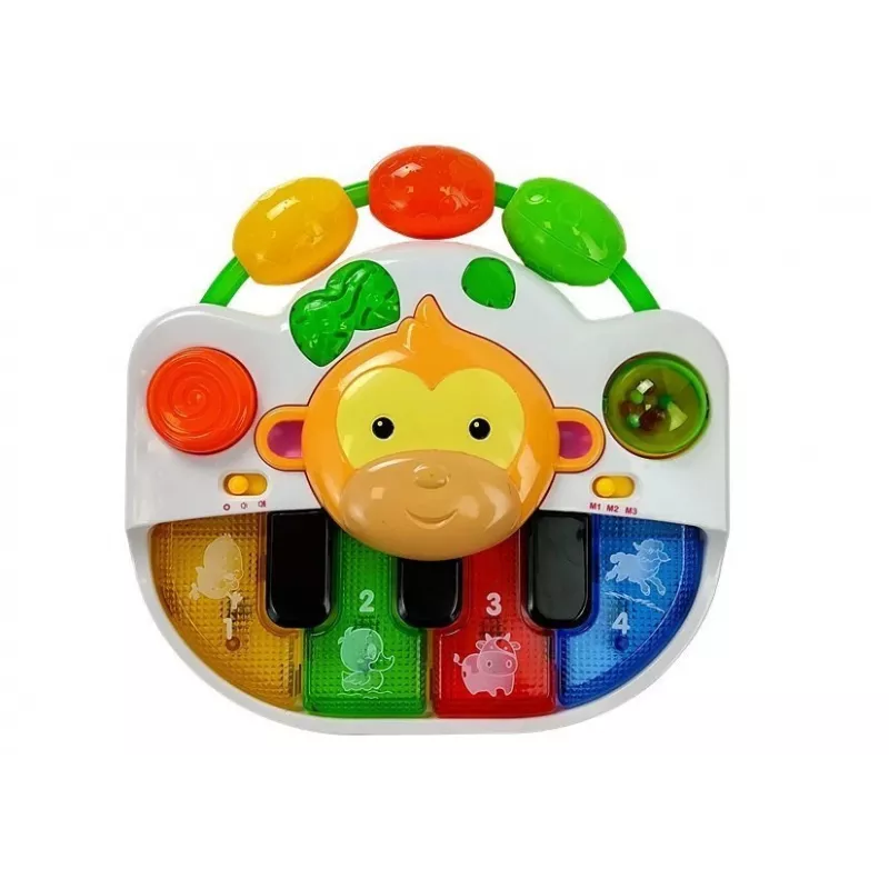 LEAN TOYS Piano apinalla vauvalle - ääni ja valo