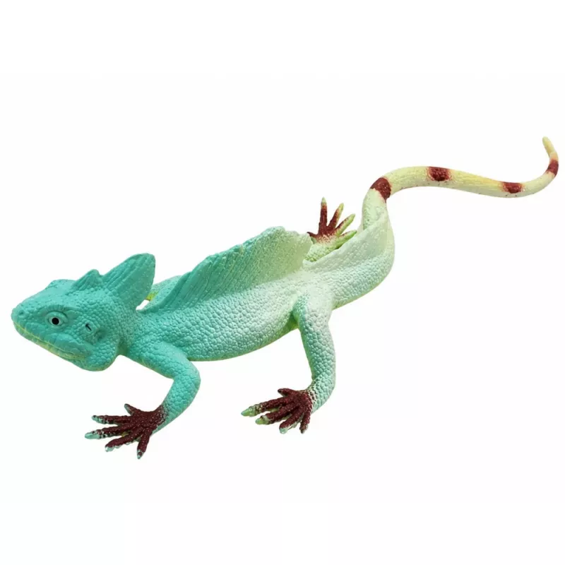 LEAN TOYS Agama-lisko purjevene kumihahmo venyvä realistinen 16 cm