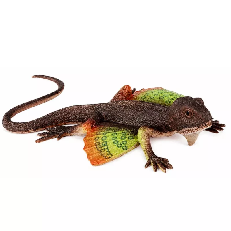 LEAN TOYS Agama-lisko verkkomainen kumihahmo venyvä realistinen 13 cm