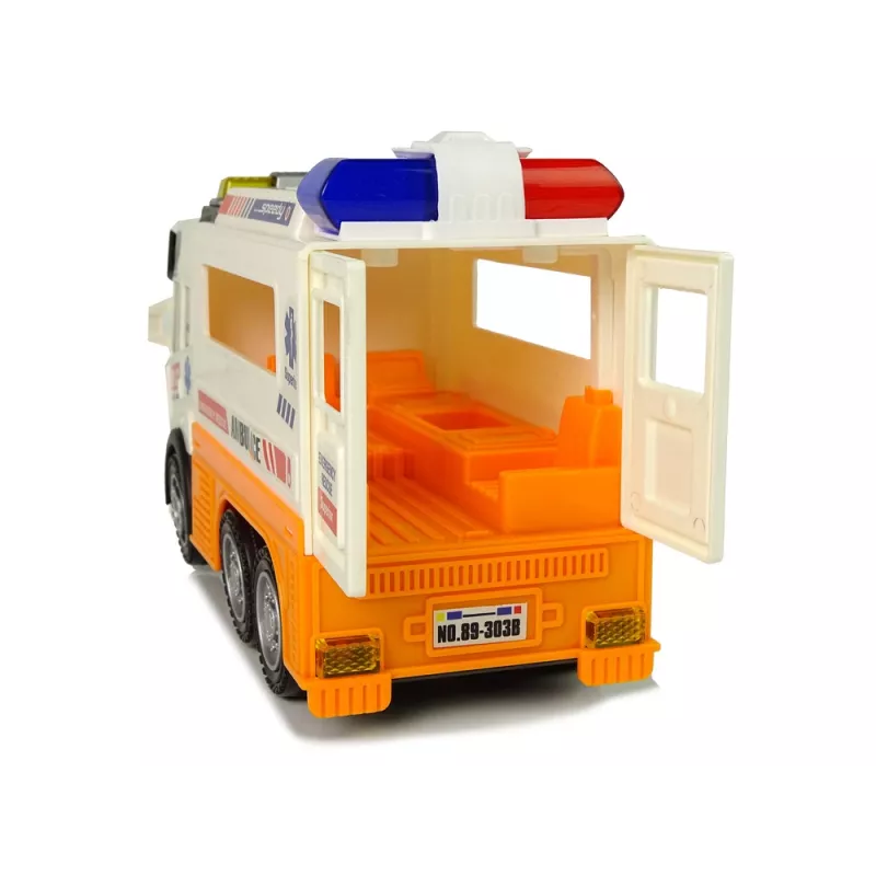 LEAN TOYS ambulanssi akkuauto valolla ja äänellä