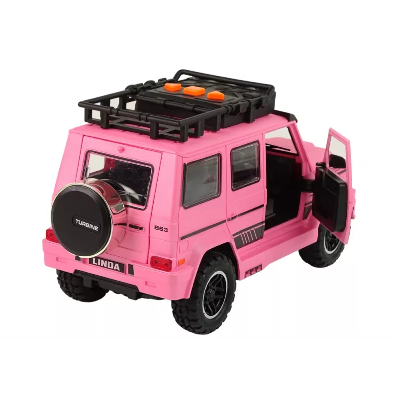 LEAN TOYS auto maastoauto vaaleanpunainen V12 turbiini