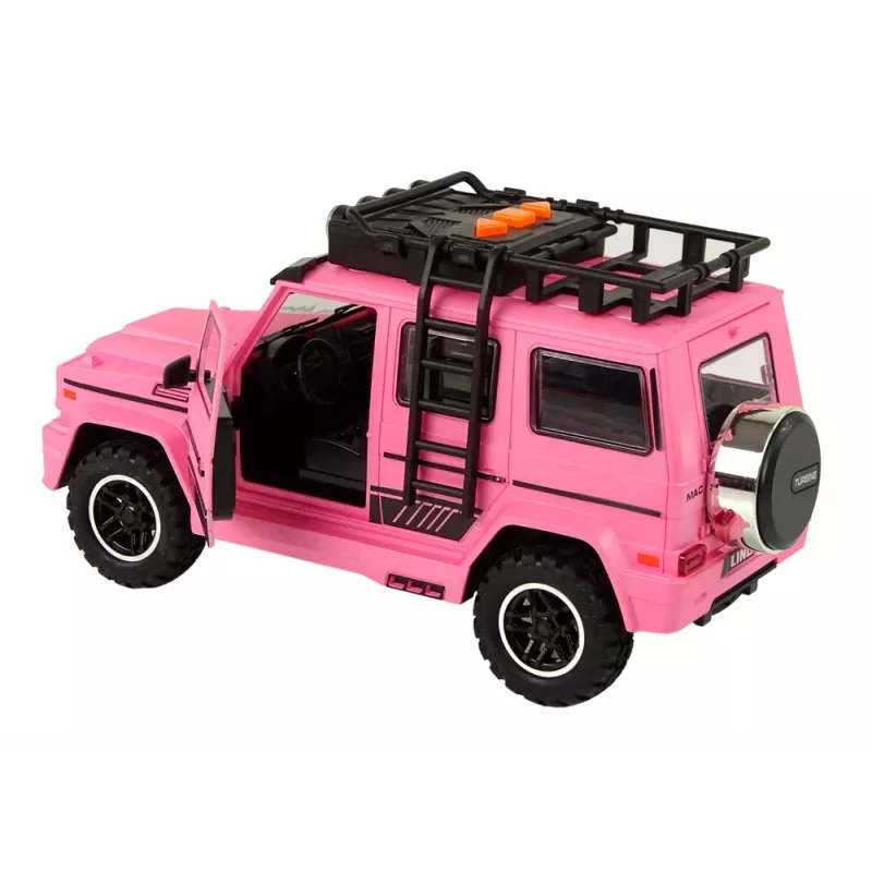 LEAN TOYS auto maastoauto vaaleanpunainen V12 turbiini