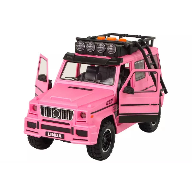 LEAN TOYS auto maastoauto vaaleanpunainen V12 turbiini