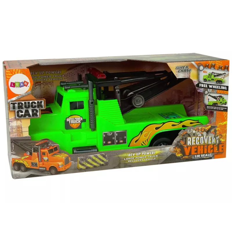 LEAN TOYS auto hinausauto tienvarsiapu 1:10 vihreä köysi