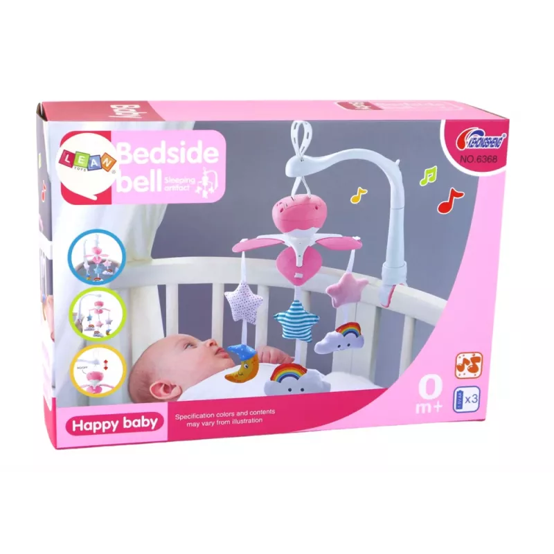 LEAN TOYS vauvansänky mobile Sky Sound pinkki