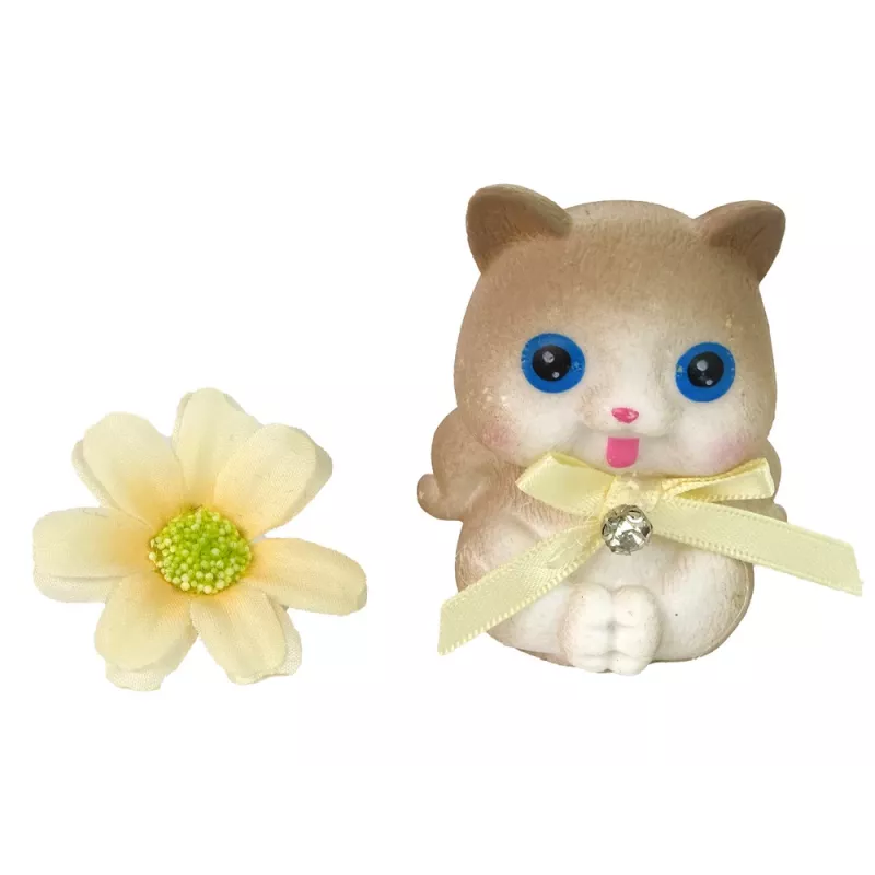 LEAN TOYS nukke Emily vauva pitkä hius kissanpentu kukka
