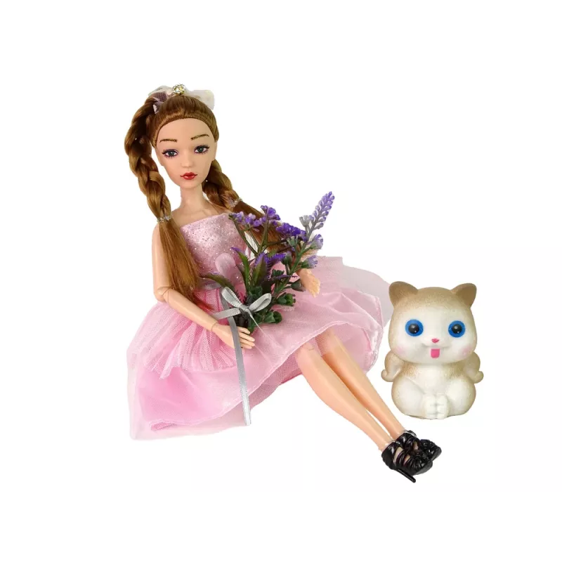 LEAN TOYS nukke Emily vauva saparot kissa kukat