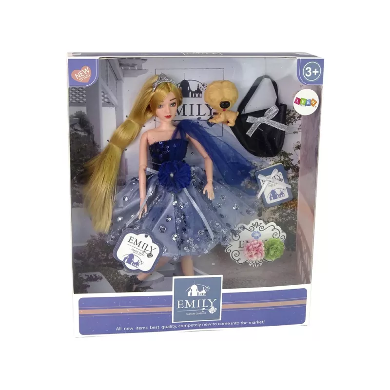 LEAN TOYS nukke Emily vauva koiralaukku kukat