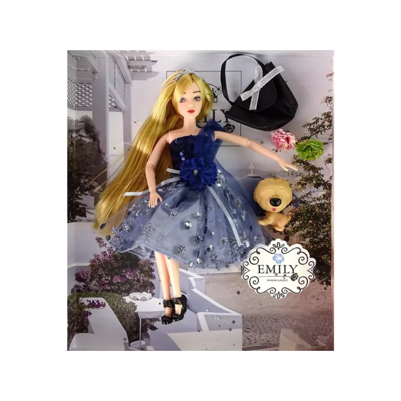 LEAN TOYS nukke Emily vauva koiralaukku kukat