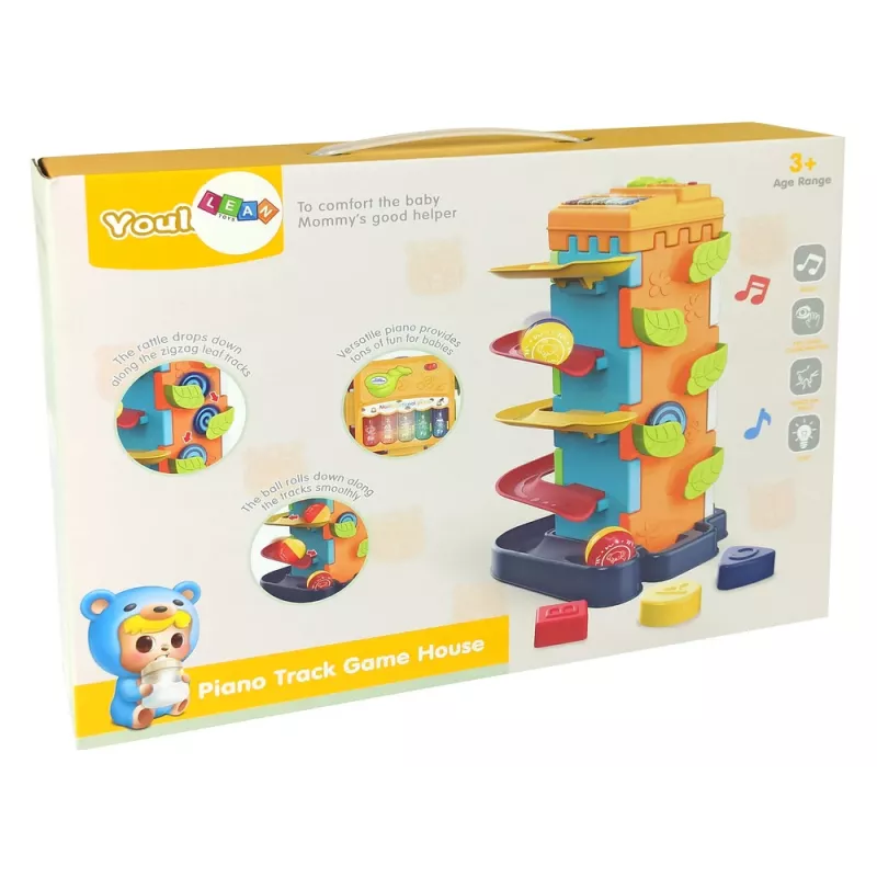 LEAN TOYS palloliukumäki opetuksellinen palikkalajittelija pianolla