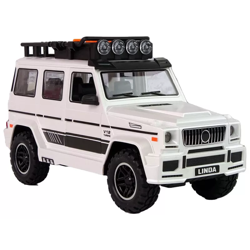 LEAN TOYS paristokäyttöinen maastoauto valkoinen