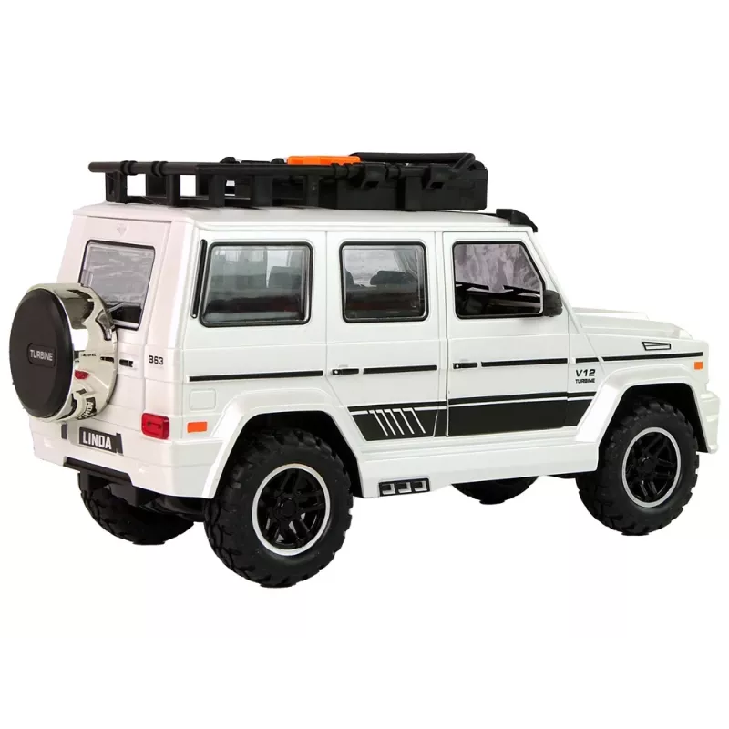 LEAN TOYS paristokäyttöinen maastoauto valkoinen