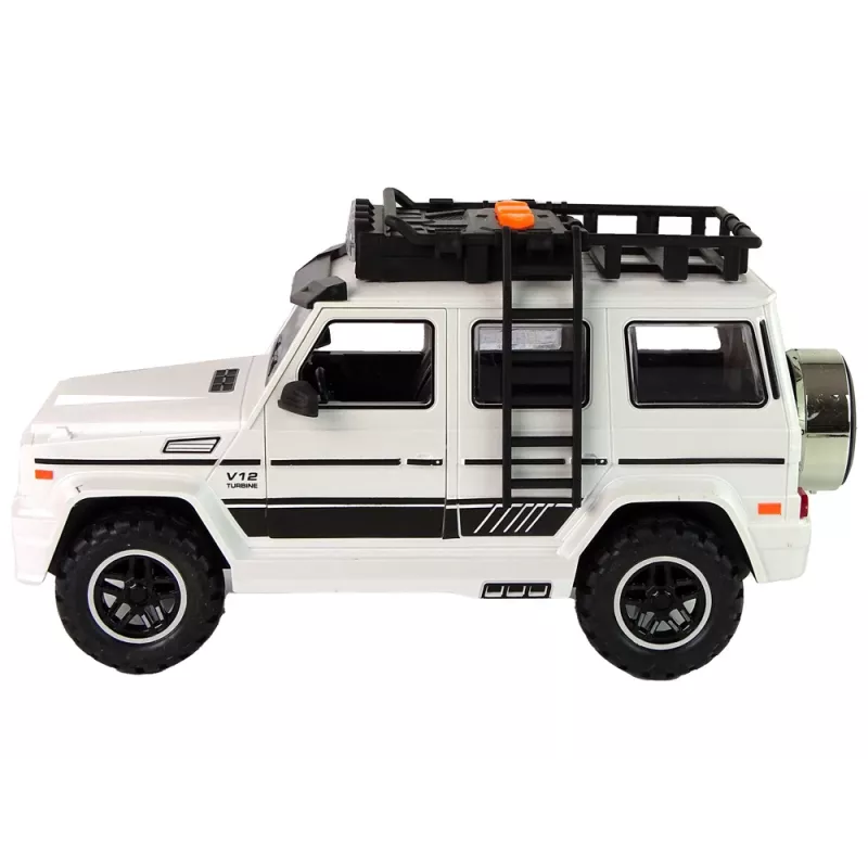 LEAN TOYS paristokäyttöinen maastoauto valkoinen