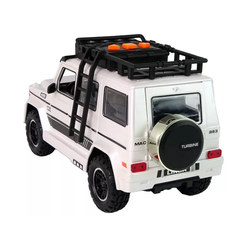 LEAN TOYS paristokäyttöinen maastoauto valkoinen