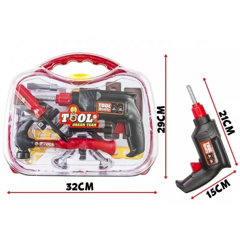 LEAN TOYS Big 22 PCS työkalusarja tee-se-itse mekaanikko matkalaukussa luova rakennuslelu