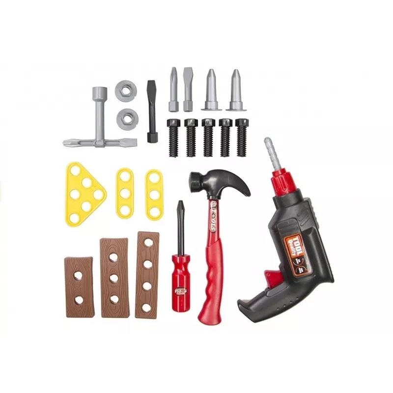 LEAN TOYS Big 22 PCS työkalusarja tee-se-itse mekaanikko matkalaukussa luova rakennuslelu