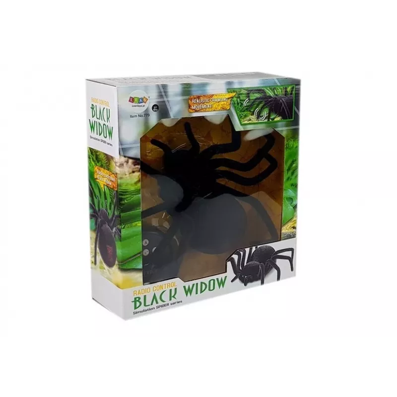 LEAN TOYS Big Hairy Spider Black Widow kauko-ohjattava