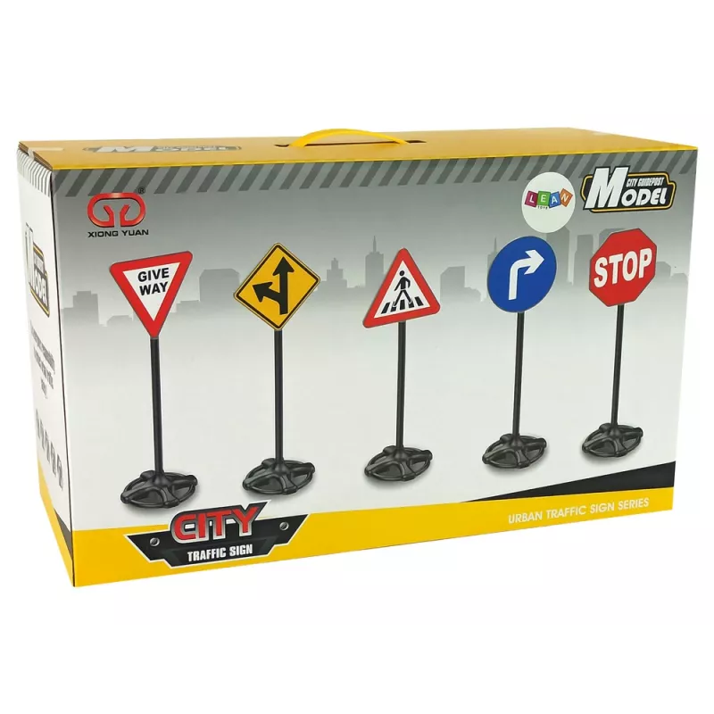 LEAN TOYS iso setti opetuksellisia liikennemerkkejä 82 cm