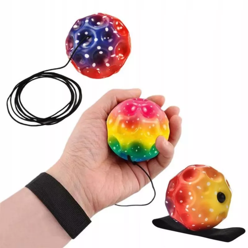LEAN TOYS hyppypallo kuminauhalla, sensorinen, nystyröillä, värikäs, 6 cm