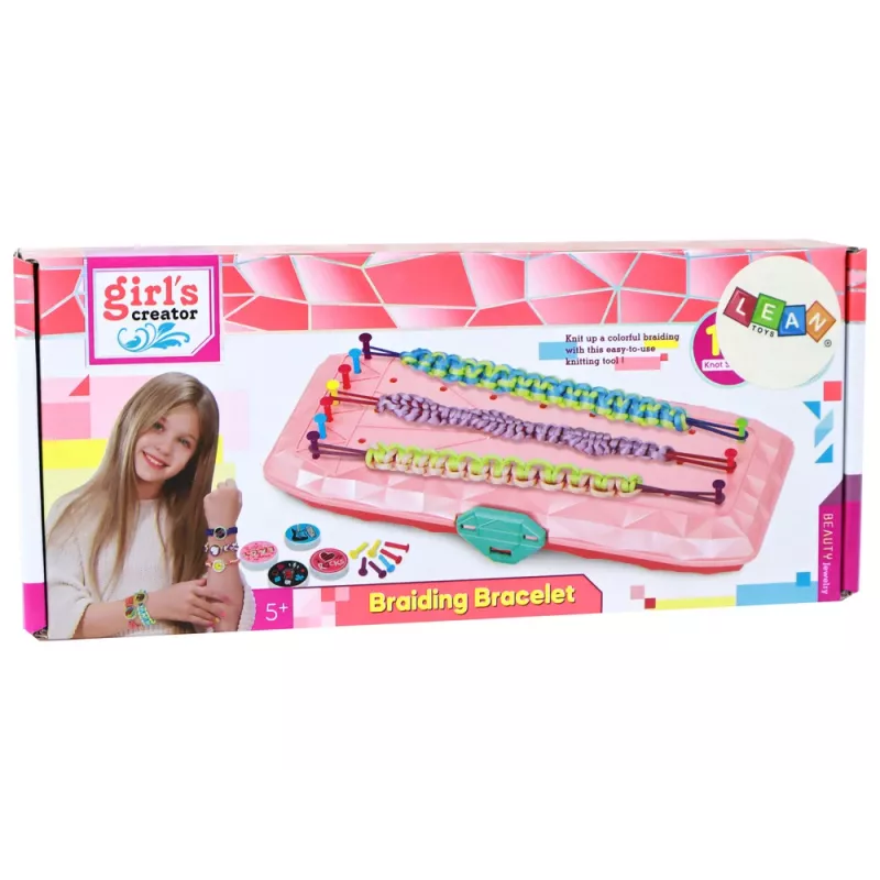 LEAN TOYS rannekorunvalmistussarja vaaleanpunainen laatikko