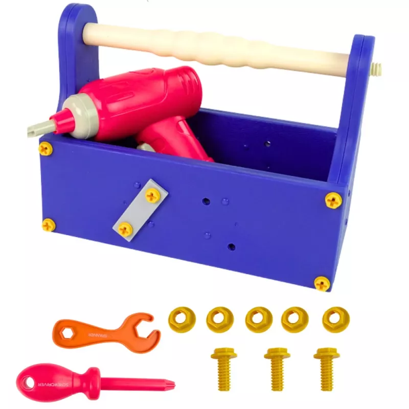 LEAN TOYS rakennuspalikat laatikossa DIY-rakennussarja ruuvimeisselillä