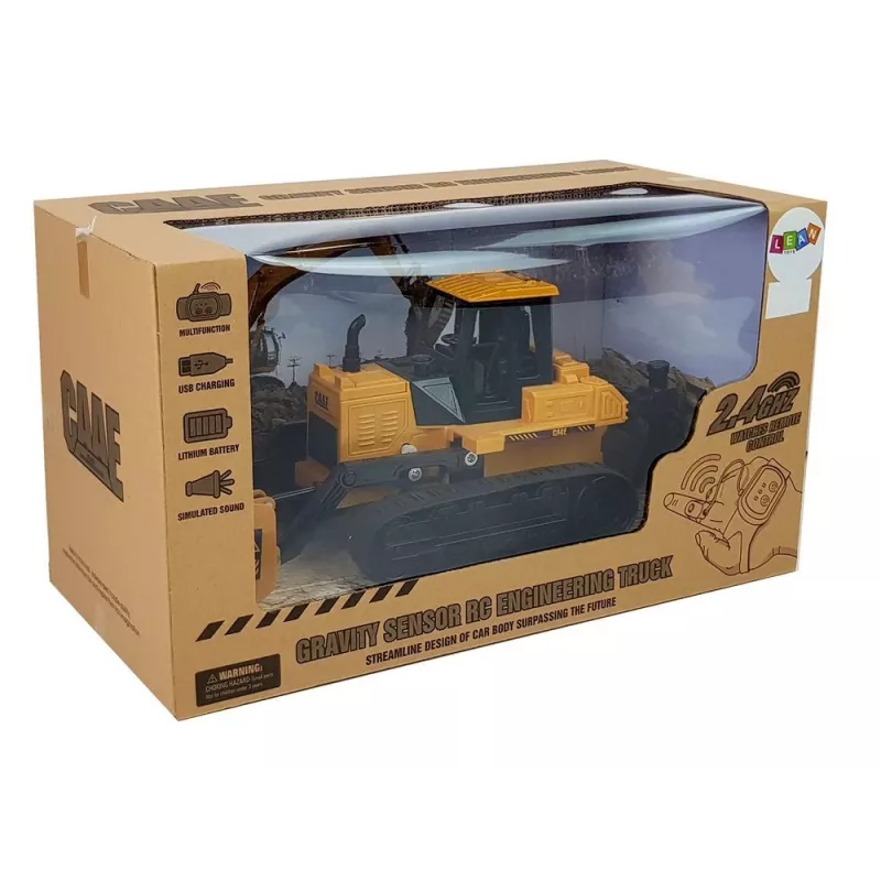 LEAN TOYS puskutraktori telaketjuilla, käsieleohjaus, 2.4G, 1:28