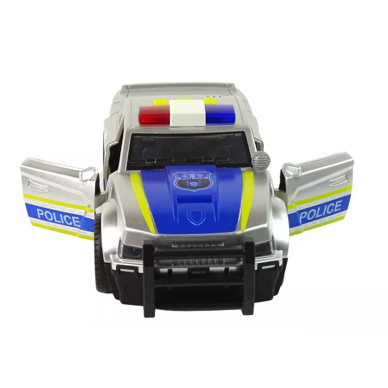 LEAN TOYS auto poliisi 1:14 valot äänet hopea