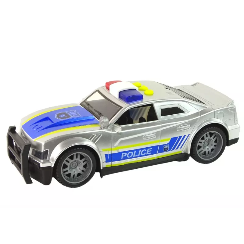 LEAN TOYS auto poliisi 1:14 valot äänet hopea