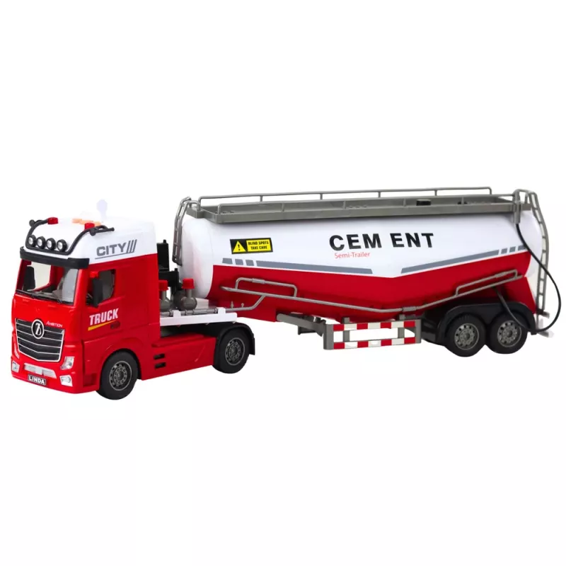 LEAN TOYS sementtisäiliöauto vedenkaato-toiminnolla, valoilla ja äänillä